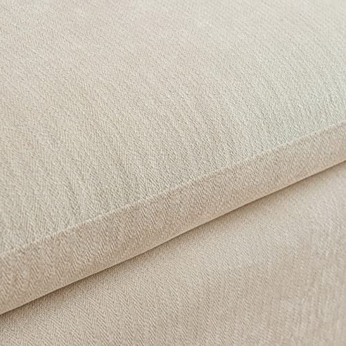 Tmeosk 63.8'' Modern Upholstered Loveseat Sofa Couch With 2 Throw Pillows And Thickened Cushion, 3 Seat Linen Couch Sleeper Sofa With Square Armrest For Bedroom Living Room Apartment (Beige) #TOP3