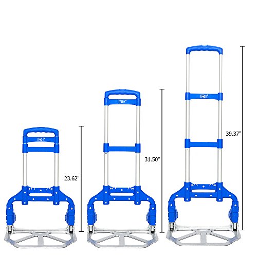 FCH Folding Hand Truck Aluminum Portable Folding Hand Cart 165lbs Capacity Hand Cart and Dolly