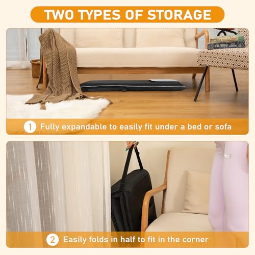 Image of Floor Chair with Back Support 14-Position Adjustable Floor Chair Portable Ground Seating for Adults & Kids Foldable Meditation Seat with Japanese KOYO Bearings & Washable Linen Cover (Black)