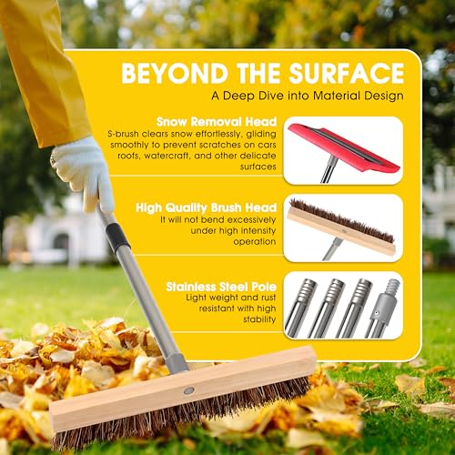 2-in-1 Leaf Brush & Snow Rake