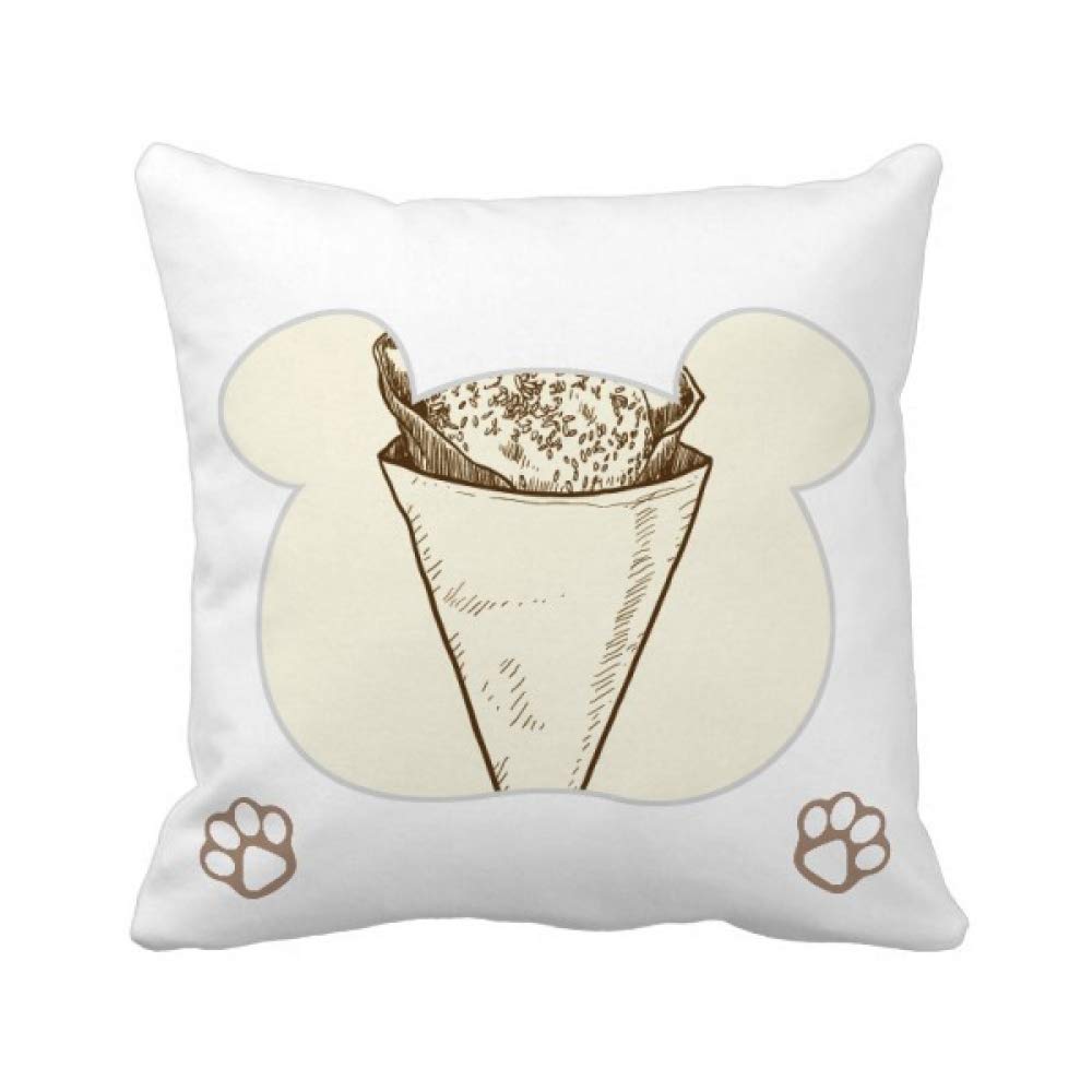 Housse de coussin motif cône de glace sésame lavable pour protéger canapé