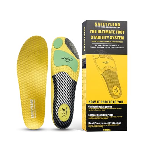 Safetylead Insoles for Men with Arch Support and Shock Absorption