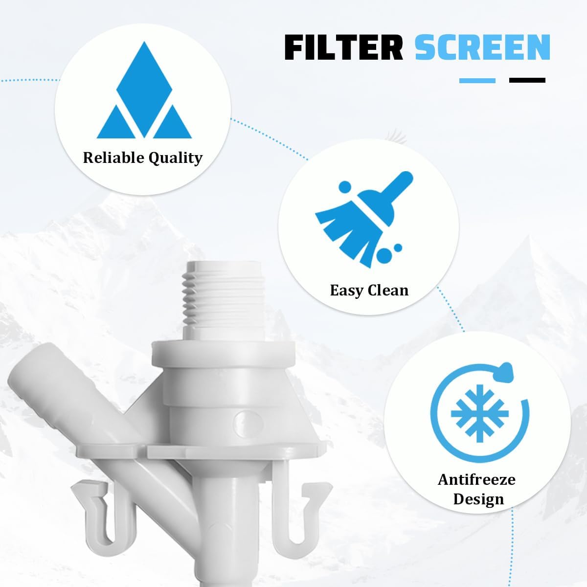 RV Toilet Valve Replacement Kit, OEM#385311641 Leak-Resistant Camper Pedal Flush Toilet Water Valve Kit with Flush Ball Seal, Compatible with 300, 301, 310, 311, 320, 321