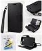 Thousand Eight(TM) For LG Optimus L90 (T-Mobile) 2 Tone Deluxe Dual-Use Flip PU Leather Wallet Pouch Case + [Free Screen Protector Shield(Ultra Clear)+Touch Screen Stylus] (wallet black)