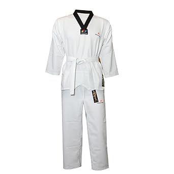 ADDICTION White Taekwondo Dress II Martial Art Taekwondo Uniform Set (Top, Bottom & White Belt) for Men & Women