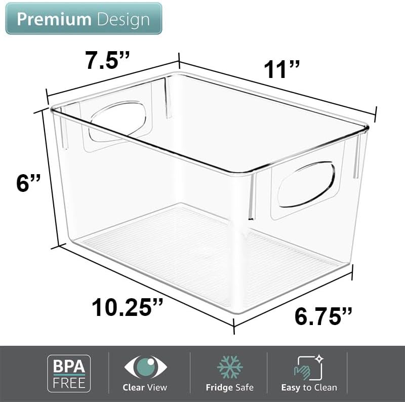 Miniatura 3 de Sorbus Paquete de 2 Contenedores de Almacenamiento de Plástico Transparente Grandes, Contenedores Organizadores Transparentes con Asa para Cocina,