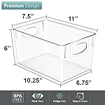 Sorbus Large Clear Plastic Storage Bins for Shelves, Clothes, with Handle - Clear Storage Bins, Drawer, Shelf, Closet, Pantry, Fridge, Freezer Organizer Bins, Closet Organizers and Storage (8 pack) - Image 2