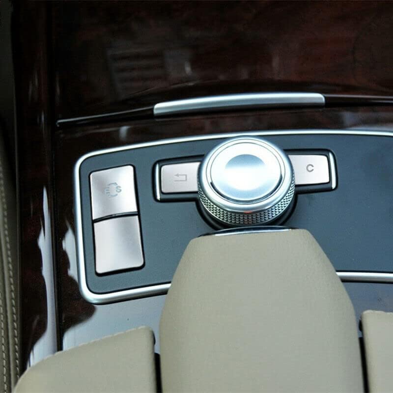 Car Center Console Multimedia Panel ES Buttons Cover Trim Stickers for Mercedes Benz E Class W212 2010-2015 (C)