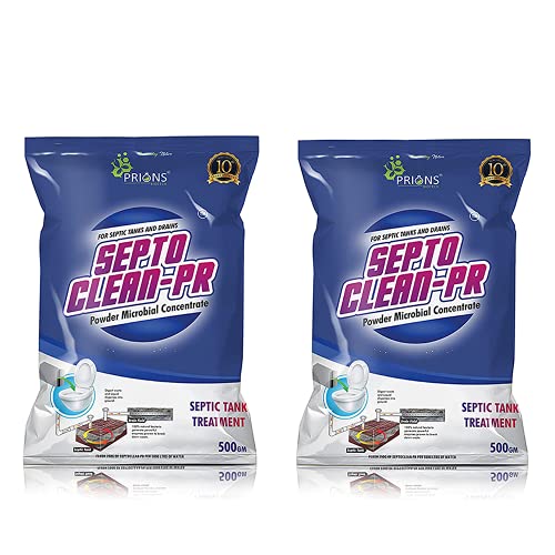 Image of Septo Clean - PR Toliet Cleaner, Septic Tank Cleaner and Odor Remover, Natural and Effective Bacteria Powder (500g) Pack Of 2