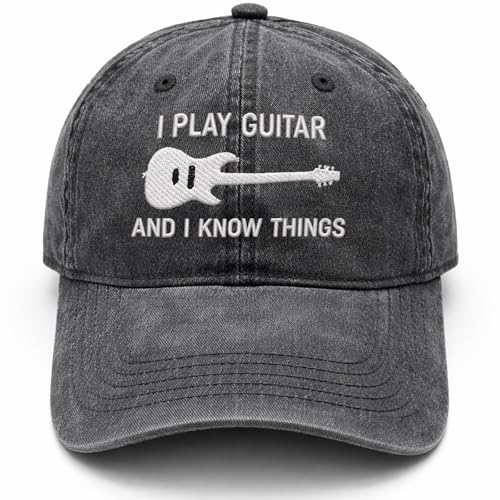 I Play Guitar Embroidered Baseball Cap for Men & Women Adjustable Dad Hat Vintage Ball Cap for Daily Use & Sun Protection