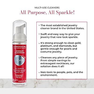 CONNOISSEURS All-Purpose Jewelry Cleansing Foam, Quick and Easy Jewelry Cleaner Solution