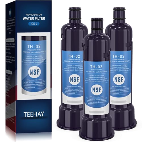 TEEHAY ICE2 F2WC9I1 ICE Maker Filter Replacement Compatible with Whirlpool WUI75X15HZ WUI75X15HW WUI75X15HB WUI95X15HZ Ice Makers KitchenAid KUIX535HPS KUIX535HBS 3 Pack