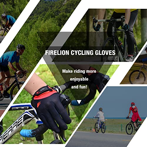 Firelion Men/Women Bicycle Cycling Gloves, Full-Finger Anti-Skid Shock-Absorbing Outdoor Mtb Downhill Off Road Gloves For Racing, Touch-Screen Sports Bike Protective Gloves #TOP4