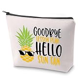 ZJXHPO Teacher End Of The Year Gift Goodbye Lesson Plan Hello Sun Makeup Bag With Zipper Summer Break Survival Kit Summer Vacation Gift (Hello Sun)