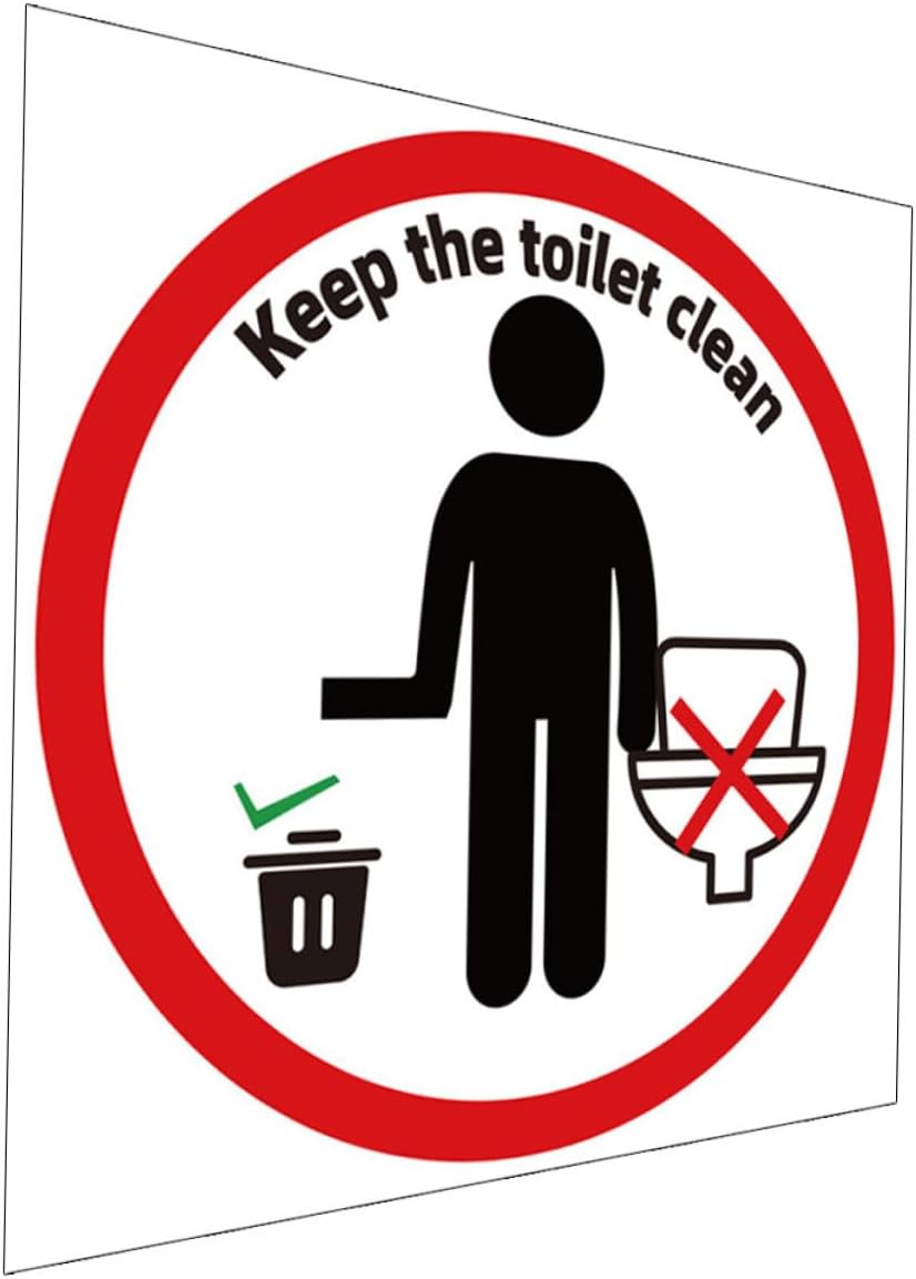 Uonlytech Removable Toilet Seat Sticker Decal with Flush Reminder for Bathroom Wall Art Self-Adhesive PVC Toilet Lid Cover Easy to Clean Decorative Bathroom Decal for Smooth Surfaces