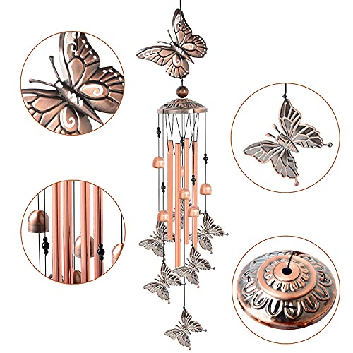 Butterfly Wind Chimes, Christmas Wind Chimes, Gifts For Mom Copper Metal Butterfly Chimes, Birthday Gifts Mother's Day For Mom Gifts Gifts For Grandma Gifts For Women Gardening Gifts Butterfly Gifts #TOP5
