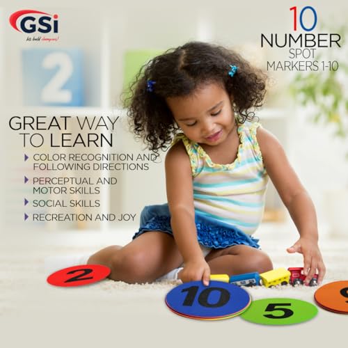 Image of GSi Spot Markers - Non-Slip Non-Toxic Poly Spots - Floor Markers for PE, Sports & Classroom Activities