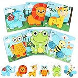 【Sicheres Montessori-Puzzle-Spielzeug】 Diese Lern- und Lernspielzeuge sind für Kleinkinder konzipiert, und jedes Teil ist so groß, dass kleine Finger es greifen können, da es groß genug ist, um zu verhindern, dass Ihr Baby schluckt. Ihr Kind kann die glattkantigen Teile sicher berühren oder greifen. Perfekt für alle Babys