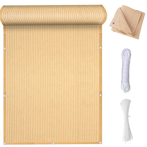 YANHONG Recinzione Copertura per Balcone 60x300cm(24x118inch) Recinzione Copertura Schermante per Balcone Privacy Anti-UV Facile da Installare per Recinzione, Color Crema