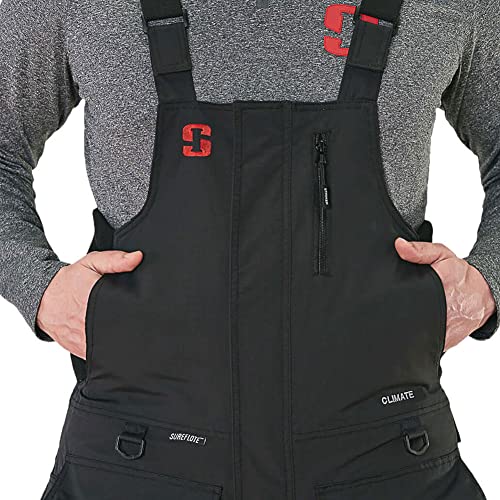 Striker Men's Climate Durable Windproof Water-Resistant Outdoor Ice Fishing Bib With Sureflote Flotation Technology, Black, 5X-Large #TOP3