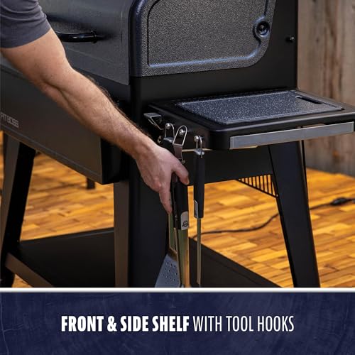 Pit Boss 1600 Navigator Series WiFi & Bluetooth Wood Pellet Grill & Smoker, Flame Broiler and Touchscreen Controller, 1,593-Sq. in. Cook Space, 180°F to 500°F Temp Range, Meat Probe, 30 lb. Hopper - Image 9