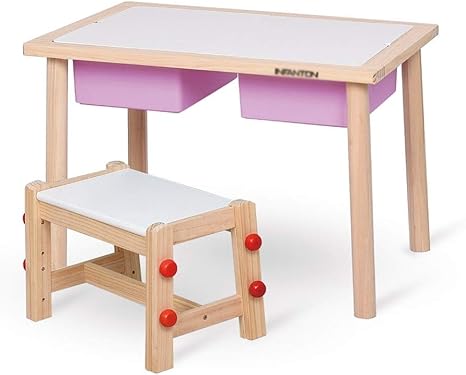 Amazon 家具 キッズ用家具 子供のテーブルと椅子のセットベッドルームの学習おもちゃのテーブル幼稚園ゲームテーブル独立した収納ボックス Color Purple Size 75 52 52cm デスク単体 オンライン通販
