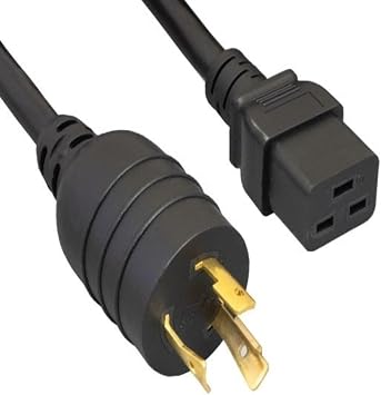 SANOXY Cables and Adapters; 15ft 12 AWG 20A 125V Heavy-Duty Power Cord NEMA L5-20P to IEC 320 C19, Black