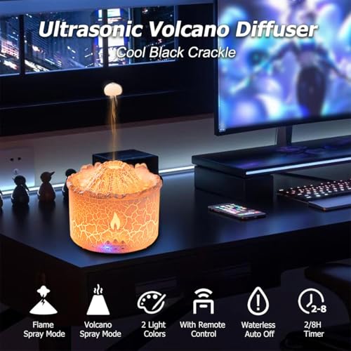 Difusor aromático eléctrico Volcano con luces LED coloridas miniatura 2