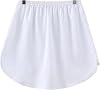 Women Shirt Blouse Extender Fake Underskirt Shirt Sweater Skirt Bottom Solid Color Shirt Tail Hem Adjustable False Hemline Top Suitable For Tops, Dresses, Jumpers(White,M)
