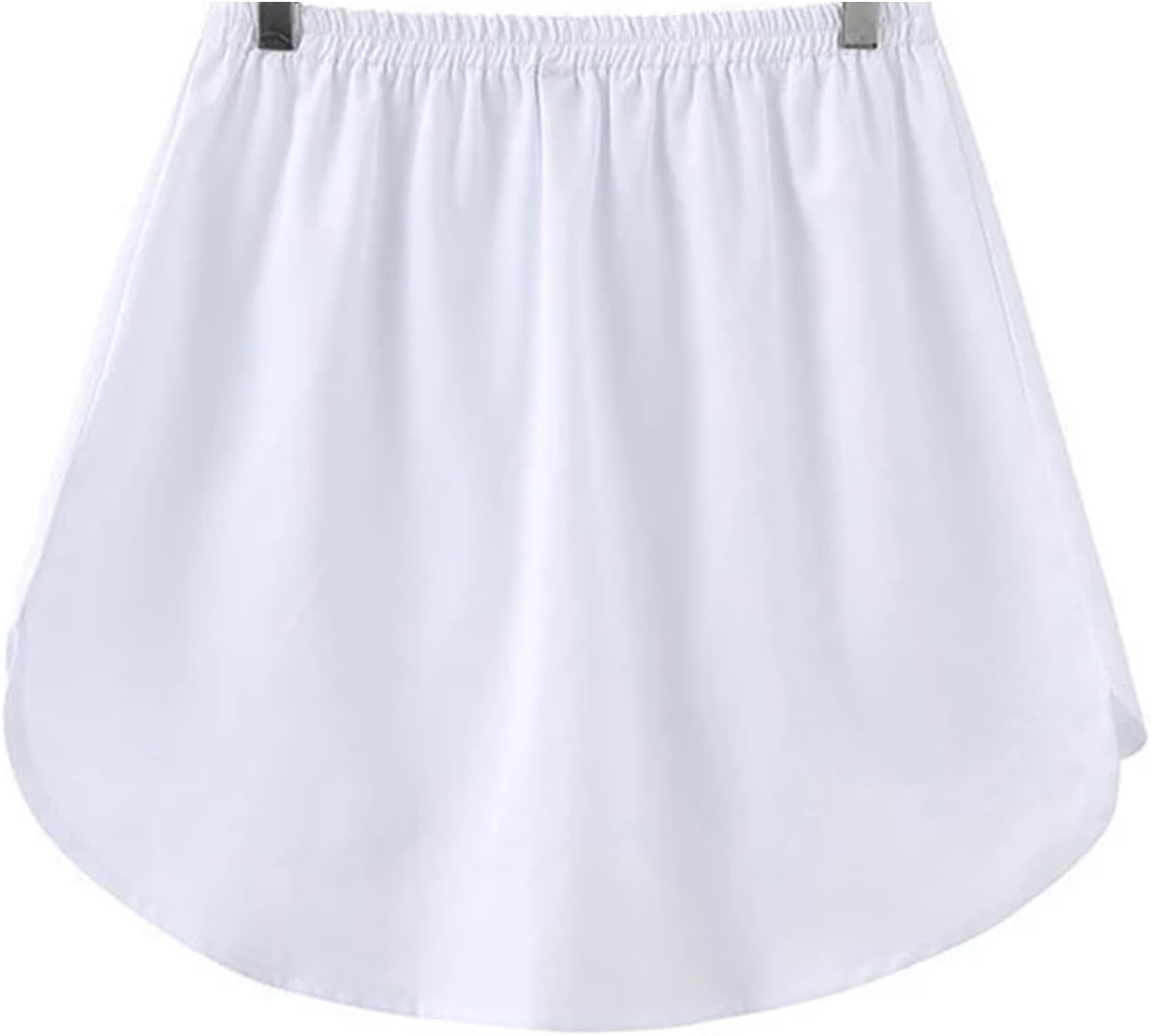 Women Shirt Blouse Extender Fake Underskirt Shirt Sweater Skirt Bottom Solid Color Shirt Tail Hem Adjustable False Hemline Top Suitable For Tops, Dresses, JumpersWhite,M