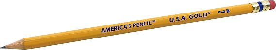 Write Dudes USA Gold Premium Cedar No. 2 Pre-Sharpened Pencils 12-Count (DDR56)