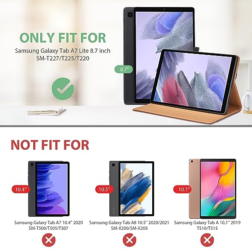 Coque Samsung Galaxy Tab A7 Lite en cuir PU rouge avec support multi-angle - 5