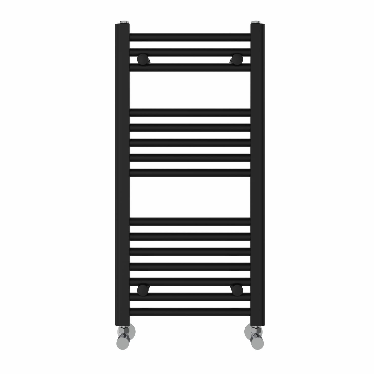 Nrg Black Heated Towel Rail Bathroom Straight Ladder Radiator Rad 800×400Mm