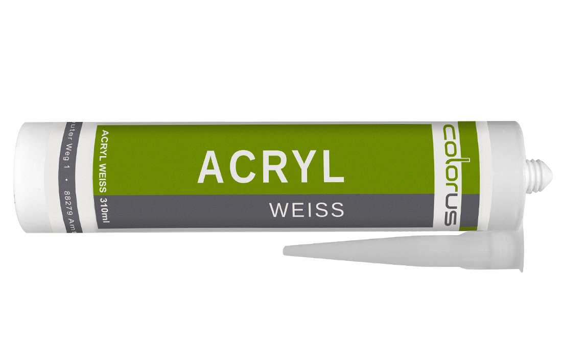 Colorus Acryl weiß 20 x 310 ml, Maleracryl Kartuschen für Fugen