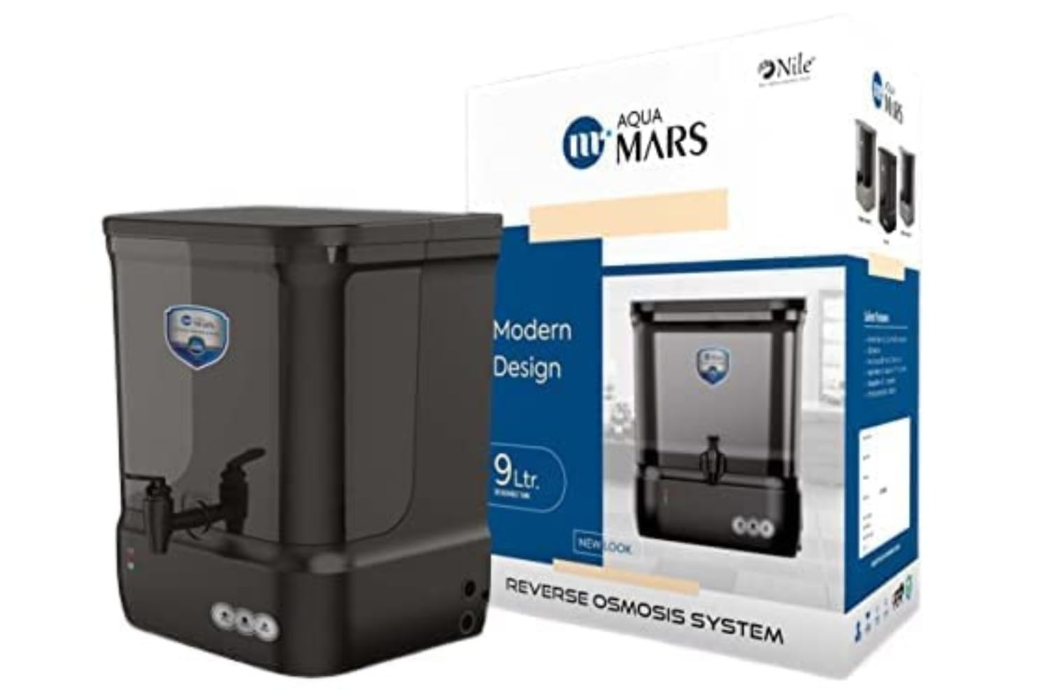 Aqua Mars 9-Litre RO + B12 + UF Water Purifier, Transparent Tank (Black)