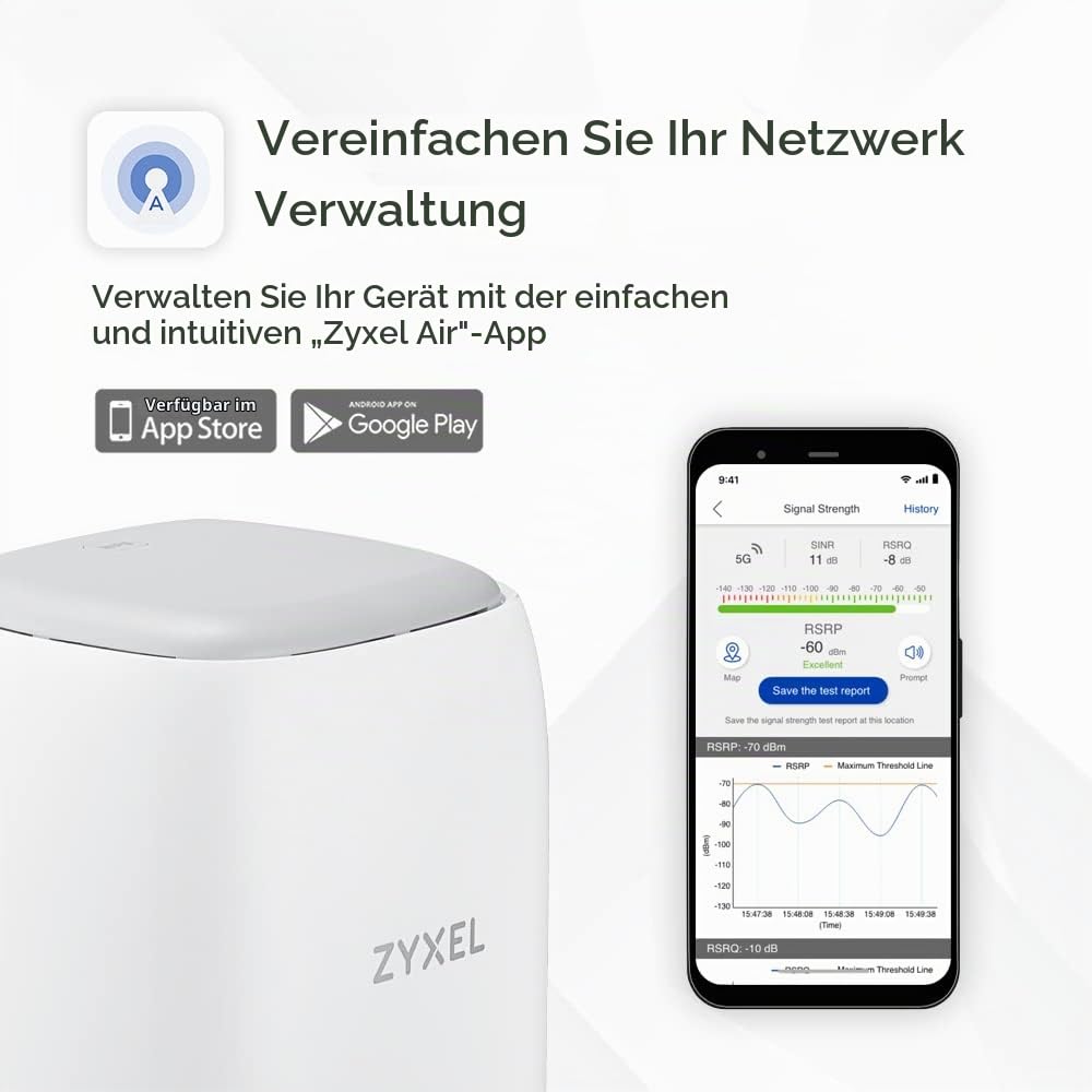 Zyxel 4G LTE-A Indoor WLAN-Router | Dual-Band WLAN-Sharing für 64 Geräte | Unterstützt VoIP/Volte | Ohne SIM-Lock | Keine Konfiguration erforderlich [LTE5398-M904]
