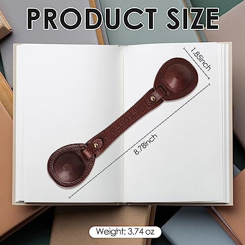 Image of Leather Weighted Book Page Holder for Women Men, Book Weight Page Holder for Book Lovers, Book Accessories Gift for Reading Lovers (Umber)