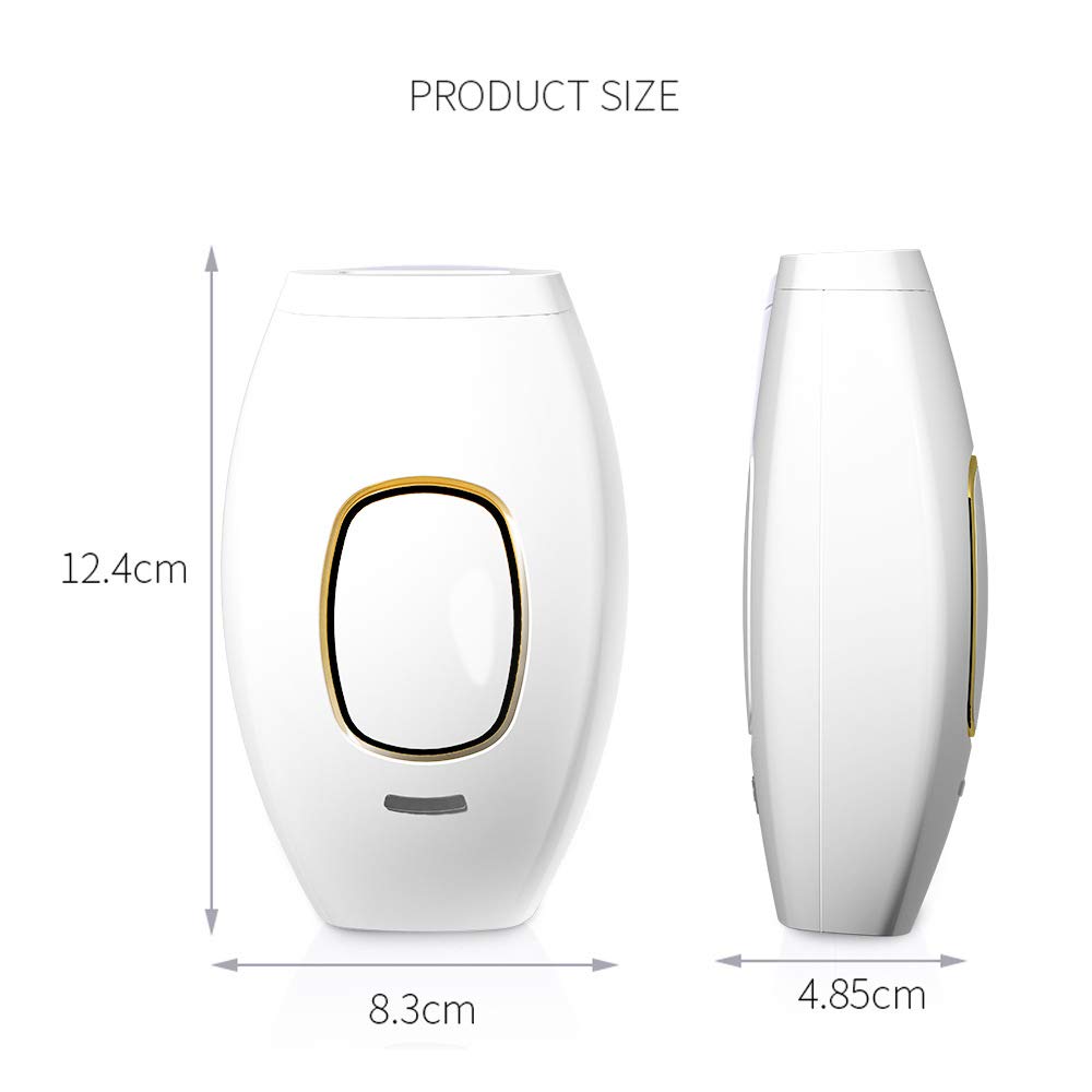 Epilatore Laser Professionale a Casa, Dispositivo di Rimozione Pelo, Adatto per Viso & Corpo, Tecnologia Senza Dolore (Bianco)