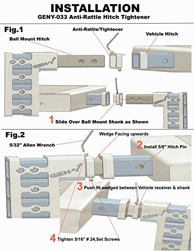 2 1/2” Class V Hitch Tightener Gh-063, Fits 2.5" X 2.5" Hitch Receiver Anti Rattle, Anti Wobble #TOP1