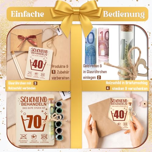 Ivrmtal Geschenk zum 30 Geburtstag Frau Mann,Handgemachtes Holzgeschenkset mit Umschlägen Gutscheinen, Geldgeschenke passend zum 30. Geburtstag (30. geburtstag)