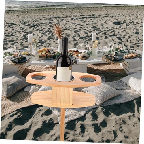 Table portable pour vin avec support de verre sécurisé et design compact