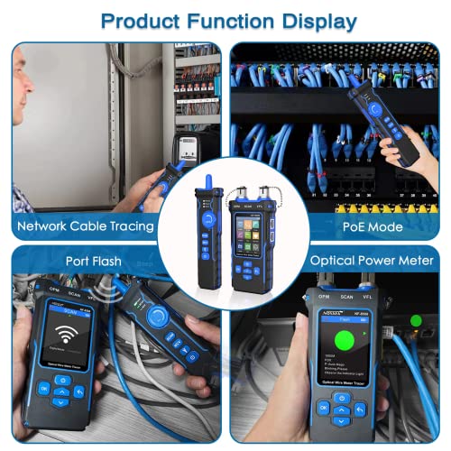 QDTimes Cable and Network tester NF-8508 Network Cable Tester Optical Wire Meter Tracer LCD Digital Rechargeable Network Line Finder Wire PoE Checker - Image 3