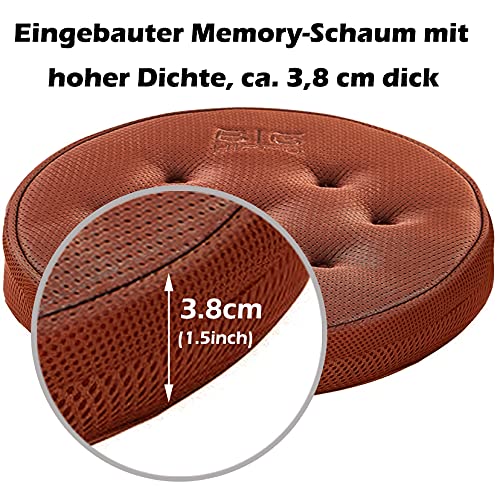 Cuscino Ortopedico Big Hippo In Memory Foam – Per Sedia Da Ufficio, Auto E Casa, 42x41x5 Cm, Con Fondo Antiscivolo E Elastici - 2