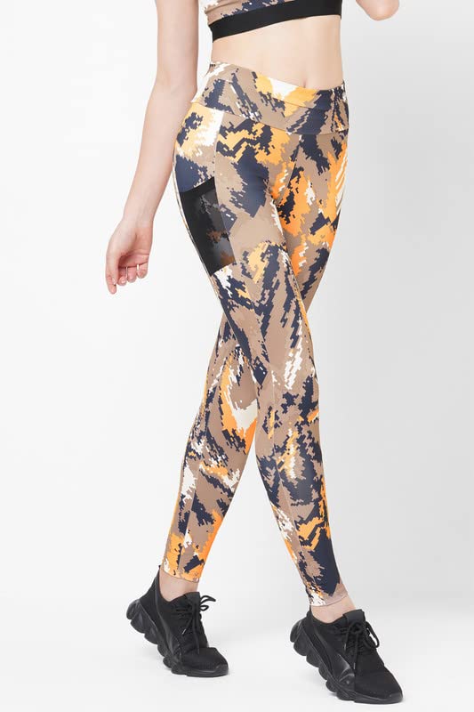 Image of JUST-Dry 7 /8 HIGH Waist CAMO Print GO Train Workout Tights
