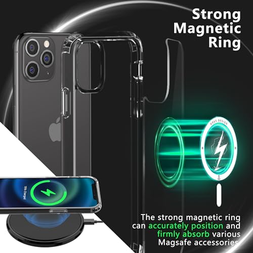 Image of Magnetic for 11 Pro Max Case, [Compatible with MagSafe] [Military-Grade Drop Protection][Anti-Yellowing] Shockproof Protective Cover for Phone Case iPhone 11 Pro Max,Clear Slim