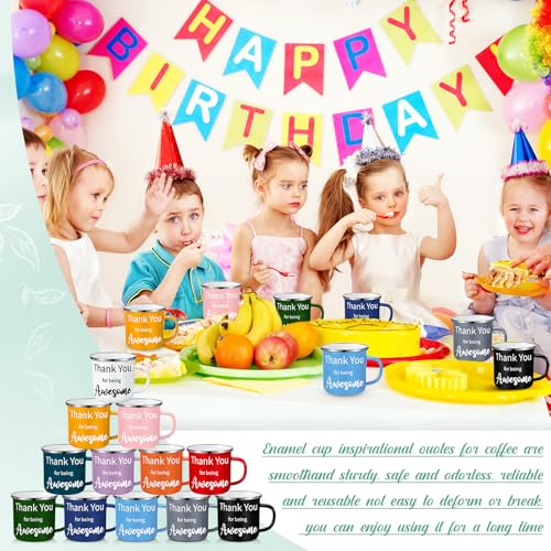 24 tazas esmaltadas Mumufy multicolor 12 oz set miniatura 4