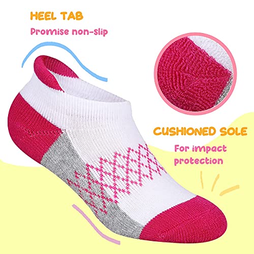 Girls Socks 6-Pack Ankle Athletic Socks For Children Cushioned Sole Low Cut Casual Socks For Little Big Kids3