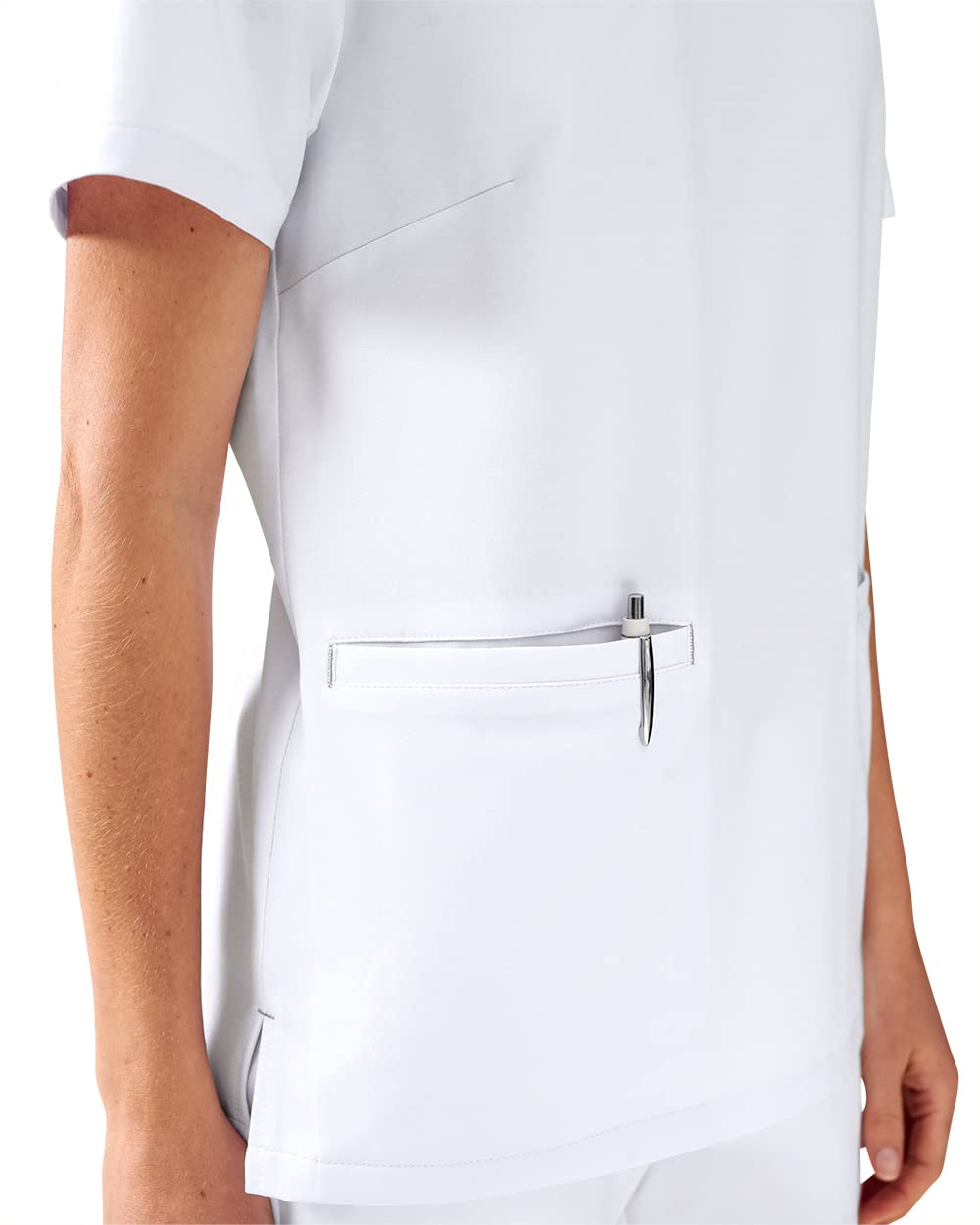 CLINIC DRESS Schlupfkasack I kaere I 3er Pack | Damen-Kasack Pflege Arbeitskleidung I 4-Wege-Stretch | V-Ausschnitt Kurzarm I Industriewäsche geeignet | bis 75 Grad waschbar