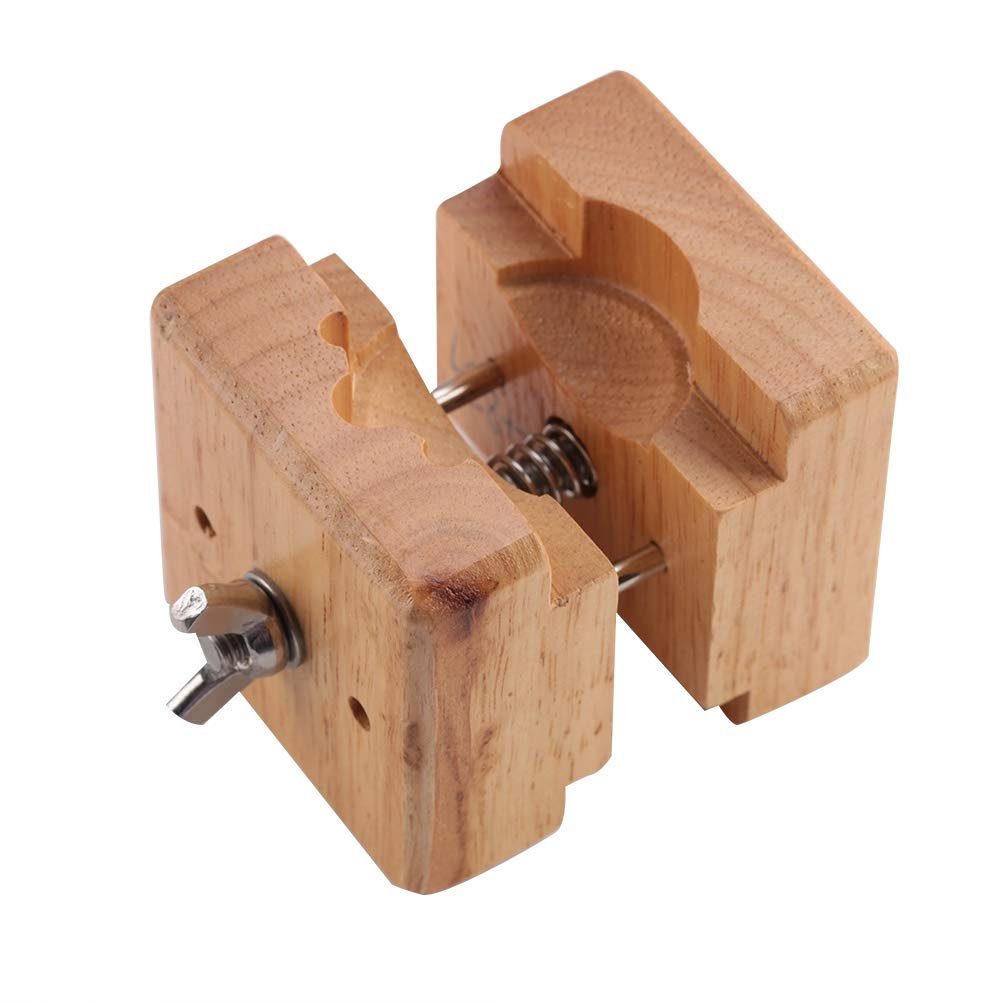 Brrnoo Watch Movement Clamp, Professional Wooden Watch Case Protective Block Screw Clamp Watchmaker Repair Tool Watch Case Clips