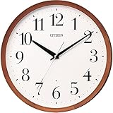 リズム(RHYTHM) シチズン 掛け時計 茶色 電波時計 アナログ 連続秒針 Φ32x5.4cm M535 CITIZEN 8MY535-006